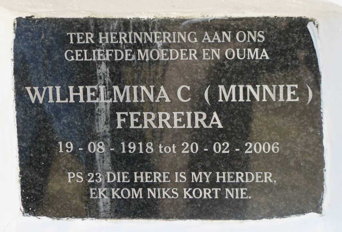 FERREIRA Wilhelmina C. 1918-2006