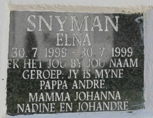 SNYMAN Elna 1999-1999