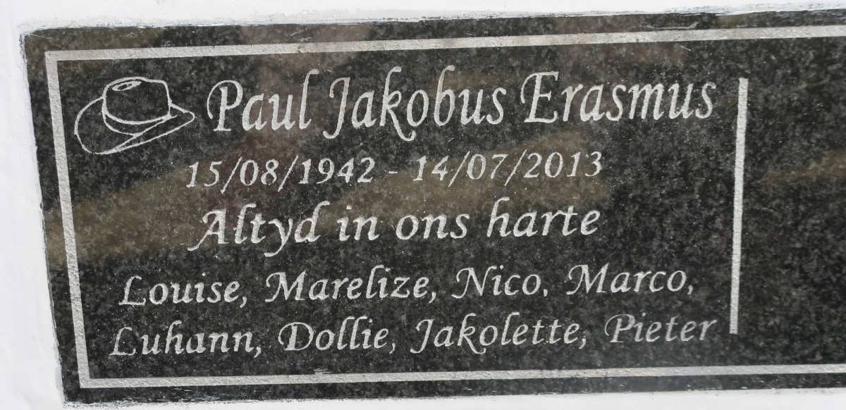 ERASMUS Paul Jakobus 1942-2013