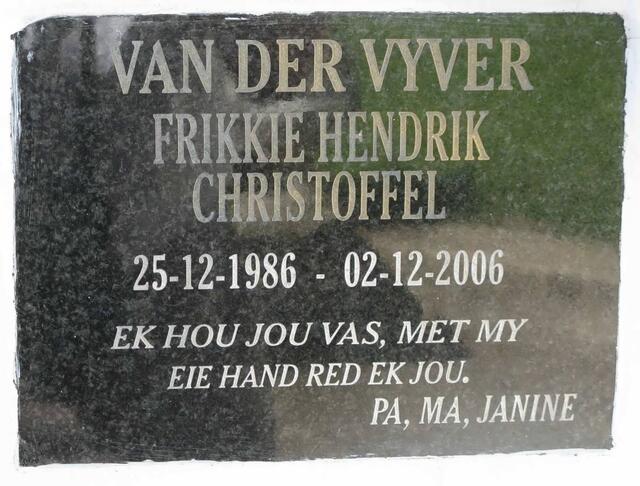 VYVER Frikkie Hendrik Christoffel, van der 1986-2006