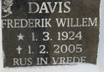 DAVIS Frederik Willem 1924-2005