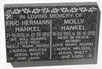 HANKEL Eric Hermann 1936-2012 & Molly 1935-2012