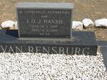 RENSBURG J.O.J. Hansie, van 1908-1985