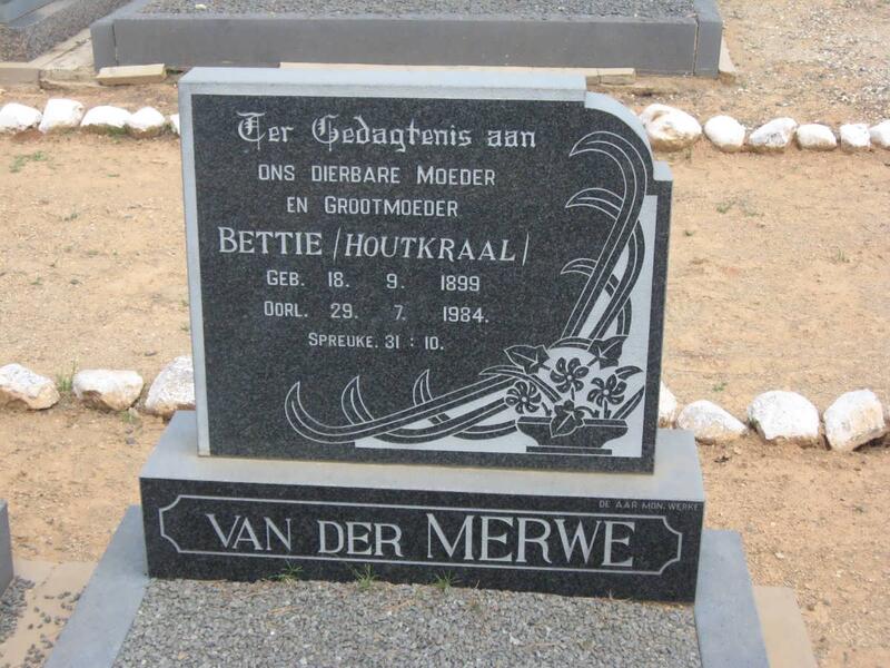 MERWE Bettie, van der 1899-1984