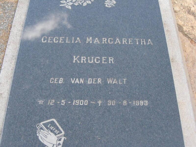 KRUGER Cecelia Margaretha nee VAN DER WALT 1900-1983