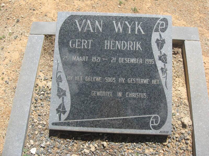 WYK Gert Hendrik, van 1921-1995