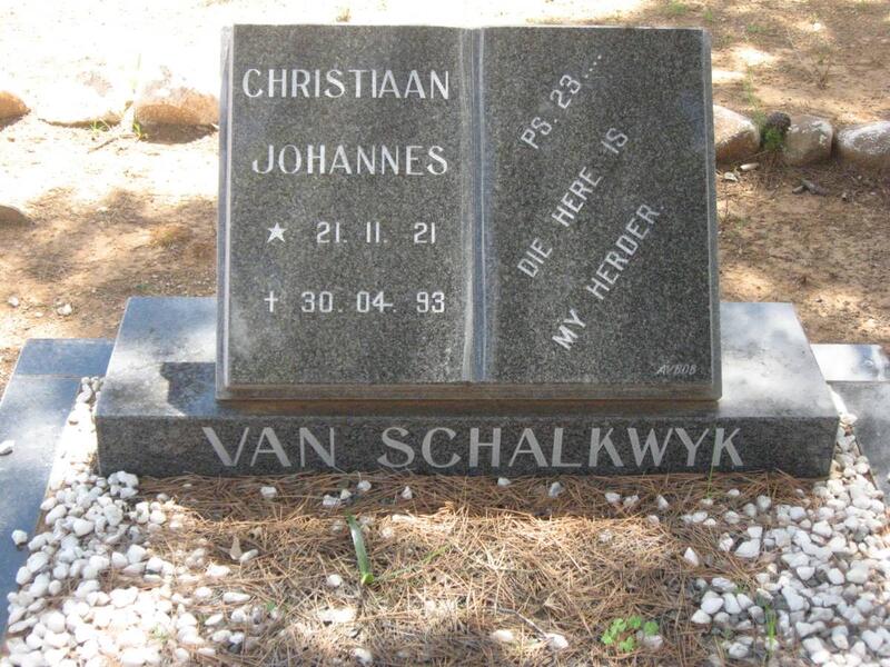 SCHALKWYK Christiaan Johannes, van 1921-1993