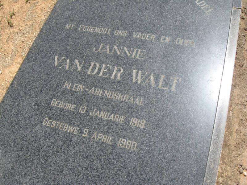WALT Jannie, van der 1918-1990
