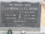 SNYMAN C.J.H. 1881-1968 & H.H.J. LOUW 1886-1944