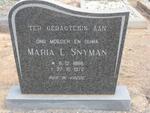 SNYMAN Maria L. 1888-1972