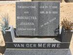 MERWE Margaretha Johanna, van der nee VAN VUUREN 1895-1988