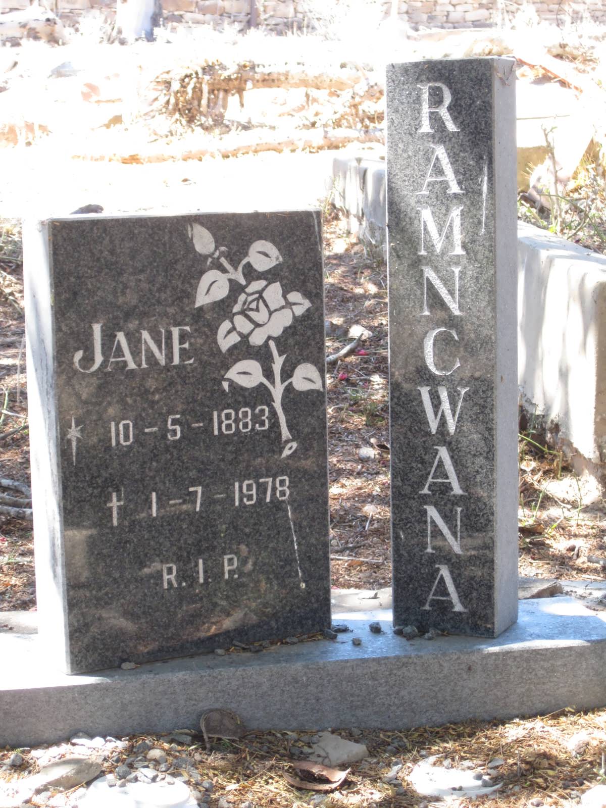 RAMNCWANA Jane 1883-1978