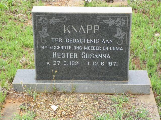 KNAPP Hester Susanna 1921-1971