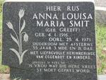 SMIT Anna Louisa Maria nee GREEFF 1916-1971