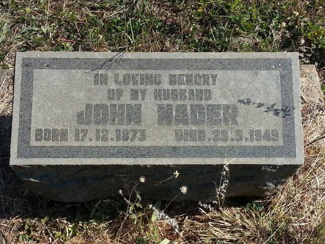 NADER John 1873-1949