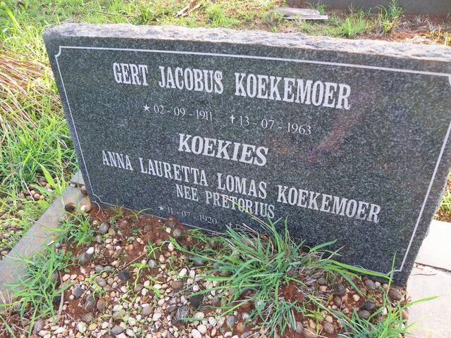 KOEKEMOER Gert Jacobus 1911-1963 & Anna Lauretta Lomas PRETORIUS 1920-2007