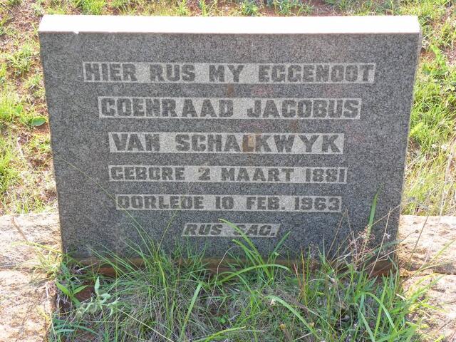 SCHALKWYK Coenraad Jacobus, van 1881-1963