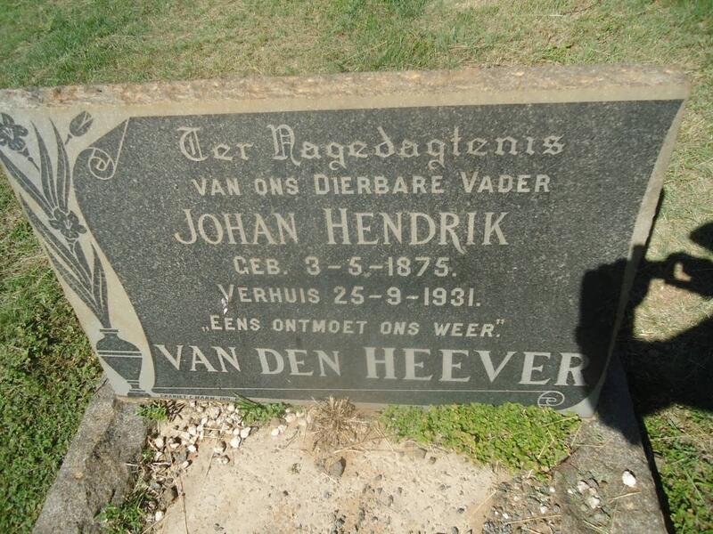 HEEVER Johan Hendrik, van den 1875-1931