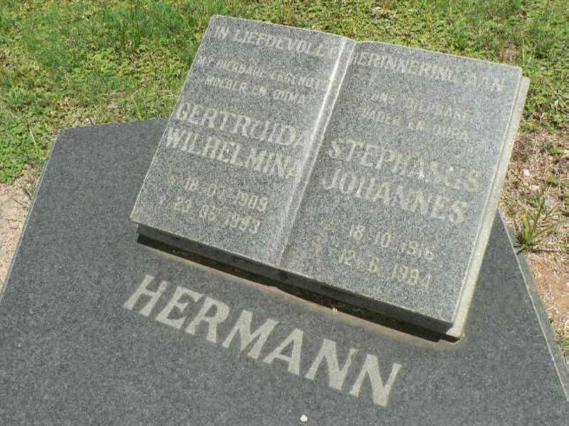 HERMANN Stephanus Johannes 1916-1994 & Gertruida Wilhelmina 1909-1993