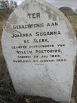 PRETORIUS Johanna Susanna nee DE KLERK 1862-1903