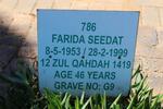 SEEDAT Farida 1953-1999