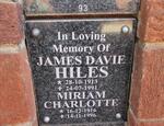 HILES James Davie 1913-1991 & Miriam Charlotte 1916-1996