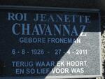 CHAVANNAZ Roi Jeanette nee FRONEMAN 1926-2011