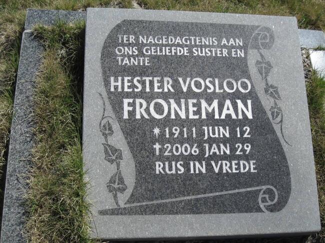 FRONEMAN Hester Vosloo 1911-2006