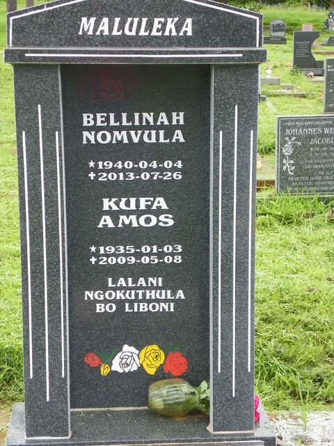 MALULEKA Kufa Amos 1935-2009 & Bellinah Nomvula 1940-2013