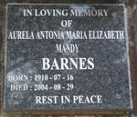 BARNES Aurela Antonia Maria Elizabeth Mandy 1910-2004