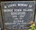 BERESFORD George Edwin Delaval 1909-2007 & Susan SCHALLIES 1917-2007