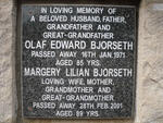 BJORSETH Olaf Edward -1971 & Margery Lilian -2001