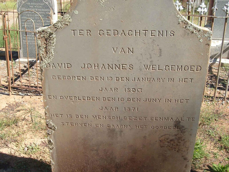 WELGEMOED David Johannes 1813-1871