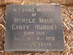 CANTY Myrtle Maud formerly HARDIE nee URIE -1976