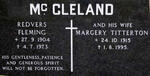McCLELAND Redvers Fleming 1904-1973 & Margery TITTERTON 1915-1995