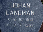 LANDMAN Johan 1951-1952