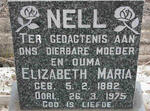 NELL Elizabeth Maria 1882-1975