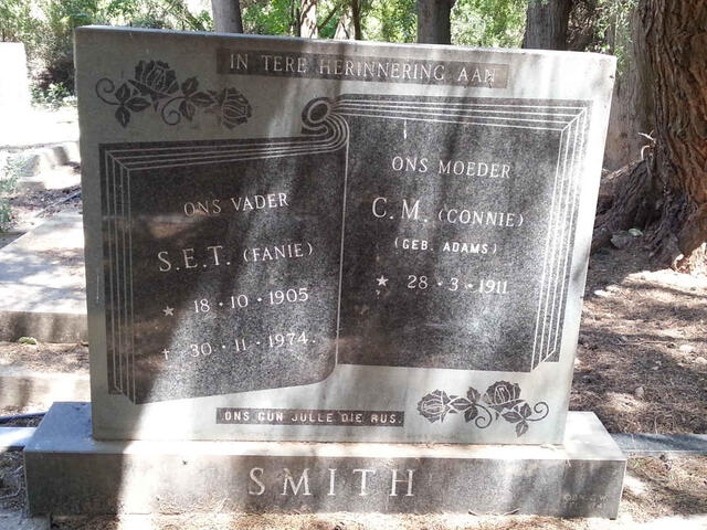 SMITH S.E.T. 1905-1974 & C.M. ADAMS 1911-