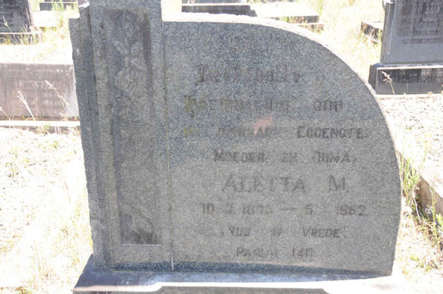 KUMM Aletta M. 1895-1962