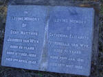WYK Gert Matthys Jacobus, van 1886-1942 & Catherina Elizabeth Petronella 1891-1962