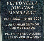 MYNHARDT Petronella Johanna 1933-2007