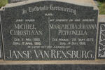 RENSBURG Michiel Christiaan, Janse van 1880-1965 & Margaretha Johanna Petronella MAREE 1879-1956