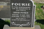 FOURIE David Petrus 1886-1959