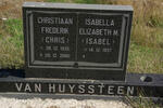 HUYSSTEEN Christiaan Frederik, van 1935-2000 & Isabella Elizabeth M. 1937-