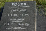 FOURIE Johannes Jacobus 1910-1996 & Hester Susanna ERASMUS 1912-2006