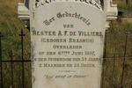 VILLIERS Hester A.F., de nee ERASMUS -1897