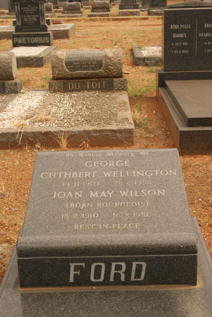 FORD George Cuthbert Wellington 1907-1958 & Joan May Wilson BOURGEIOS 1910-1986