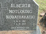 NOBATHAKATKI Alberta Motloung 1914-1955