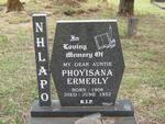 NHLAPO Phoyisana Ermerly 1908-1952