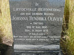 OLIVIER Johanna Hendrika nee COETZEE 1902-1973